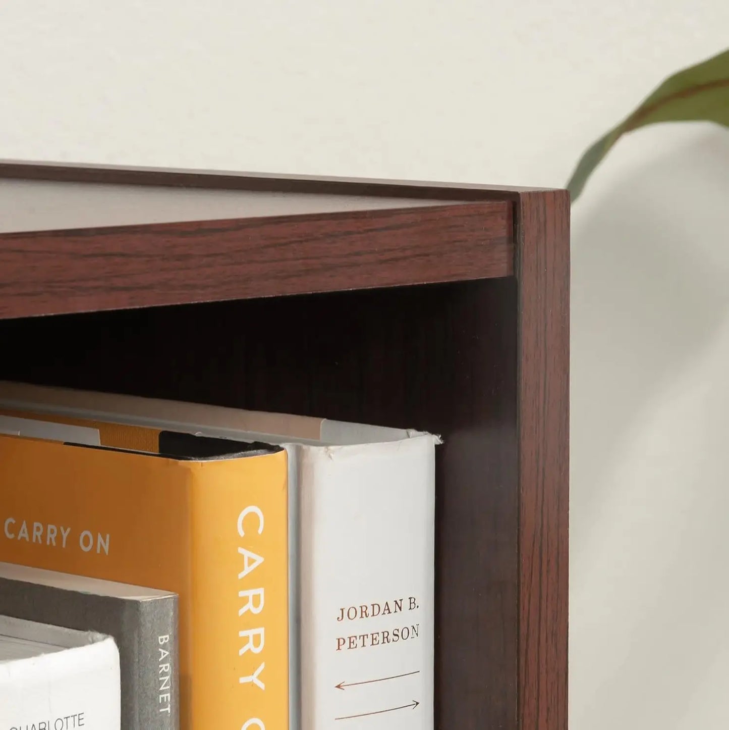 Cherry Finish 3 Shelf Adjustable Bookcase For Home Office And Living Room