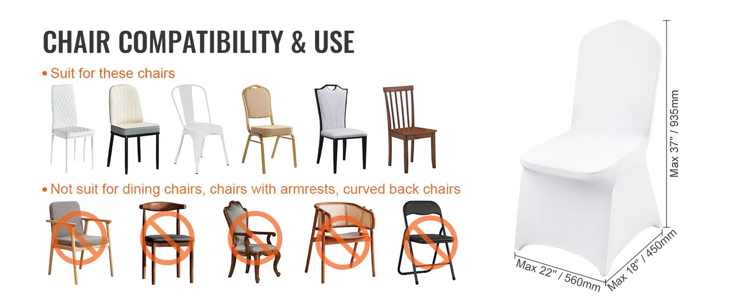 VEVOR Stretch Spandex Chair Covers Removable Slipcovers