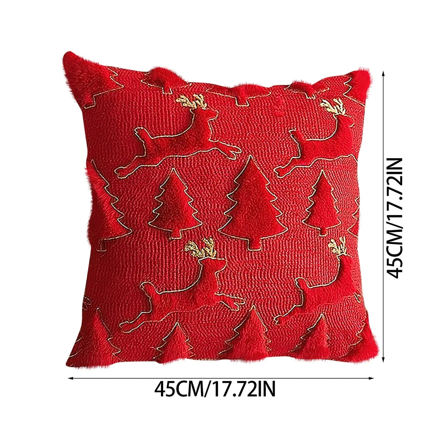 Christmas Tree 3D Plush Backrest Cushion Cover for Sofa