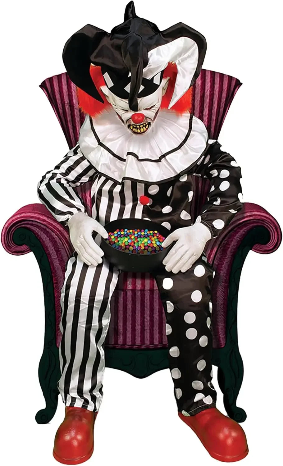 Sitting Scare Clown by Tekky Motion Activated Talking Jump Scare Halloween Animatronic