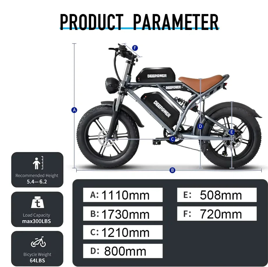 DeePower S8 3500W Dual Motor Electric Bike 48V 60Ah LG