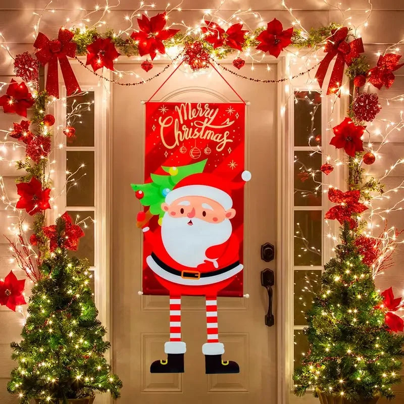 2025 Christmas Hanging Flag Banner For Door Decorations