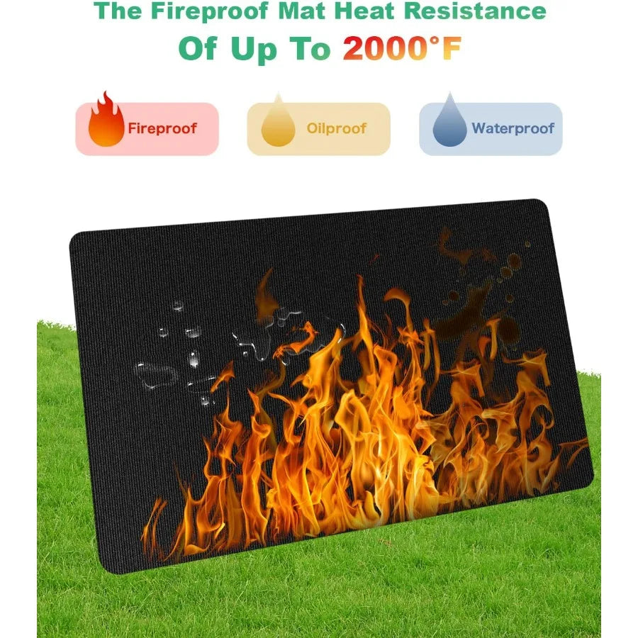 Large 76 By 52 Inches Under Grill Mats Outdoor Fireproof