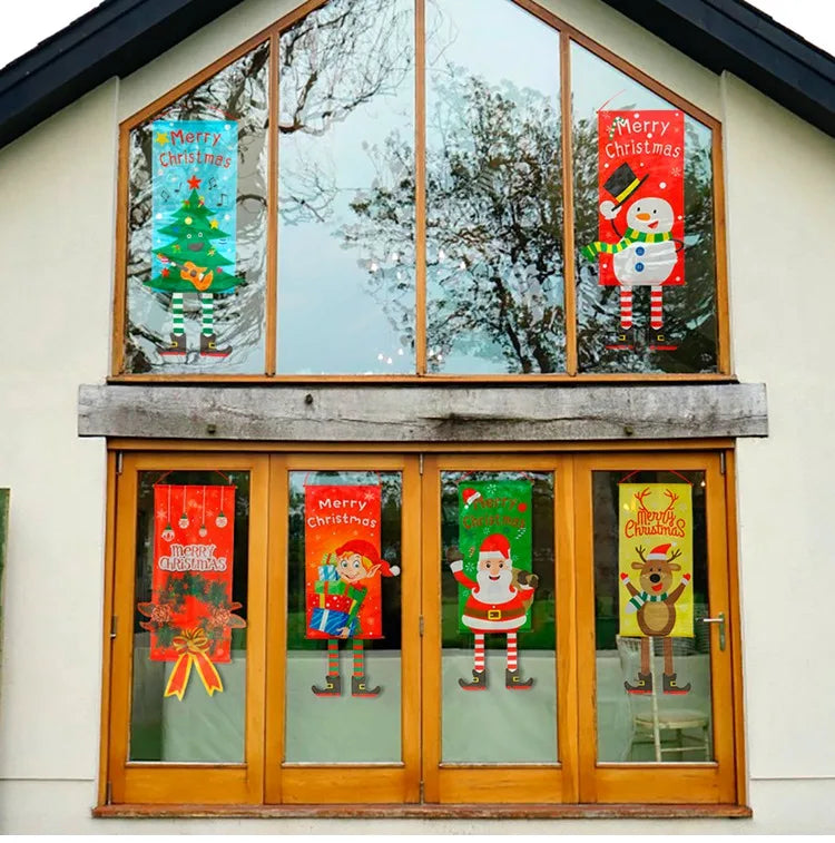 2025 Christmas Hanging Flag Banner For Door Decorations