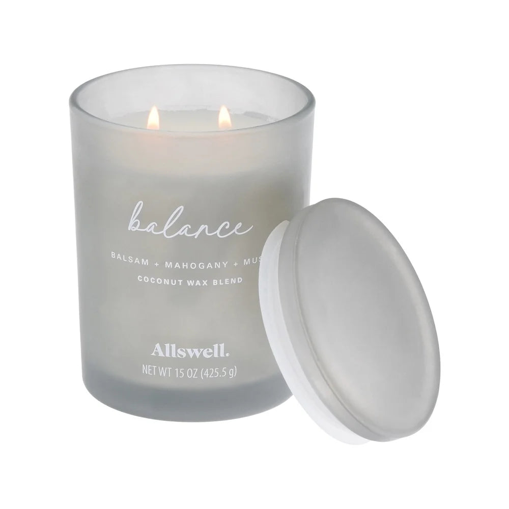 Balance Mahogany Musk Scented Candle Coconut Wax 15oz