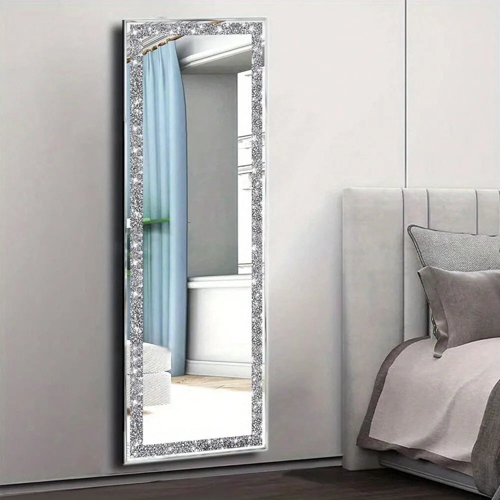 1200mm Crystal Surround Full Body Mirror Decorative Wall Mirror Standing&Hanging