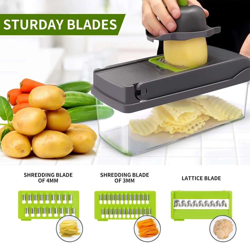 14 In 1 Multifunctional Vegetable Chopper Slicer Shredder