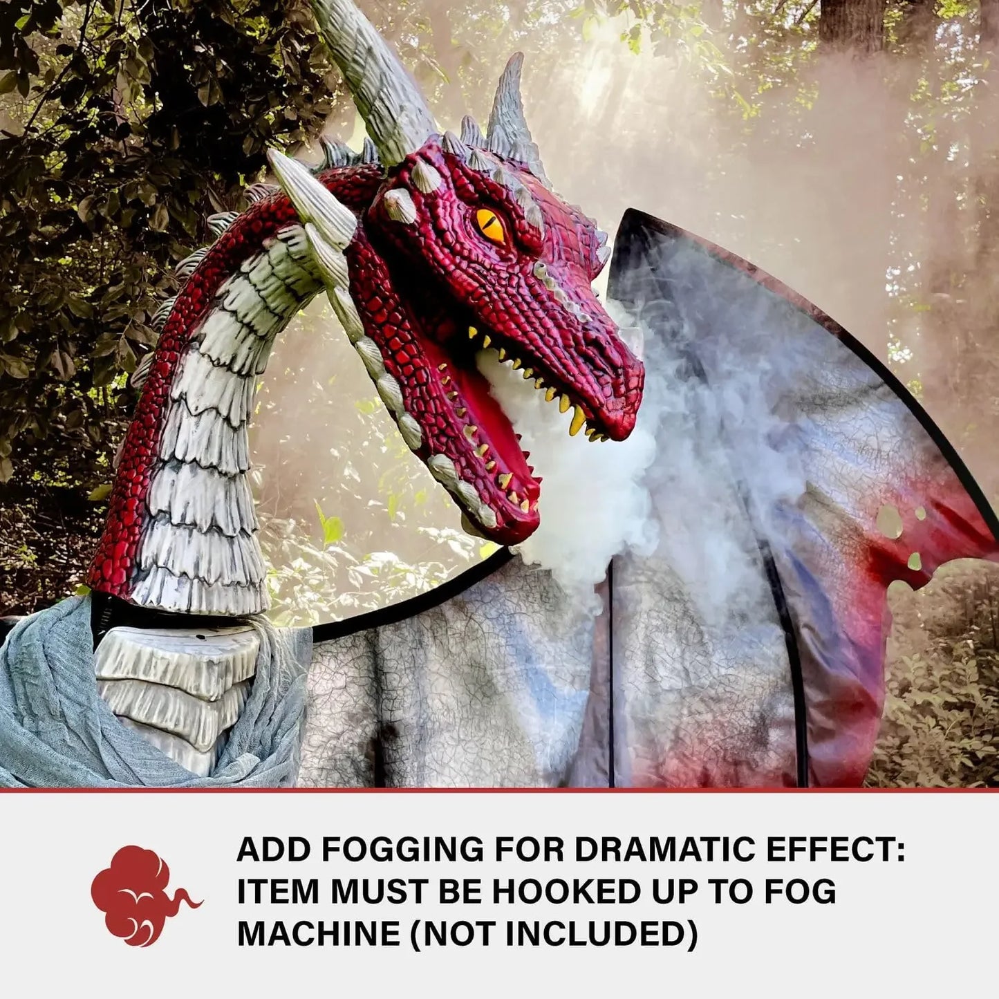 6 Ft Tall Brimstone Dragon Motion Activated Halloween Animatronic Indoor Outdoor Decoration