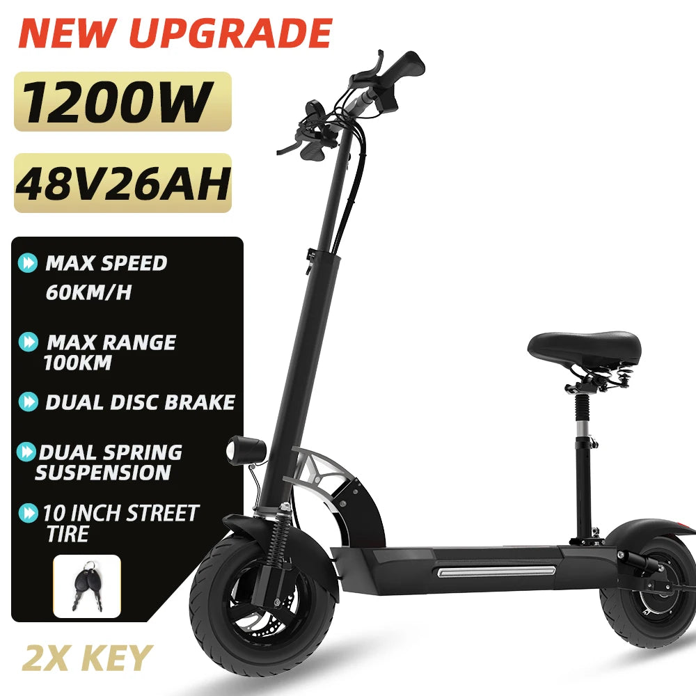 Dual Motor Electric Scooter For Adults Foldable 72V 85 KmH