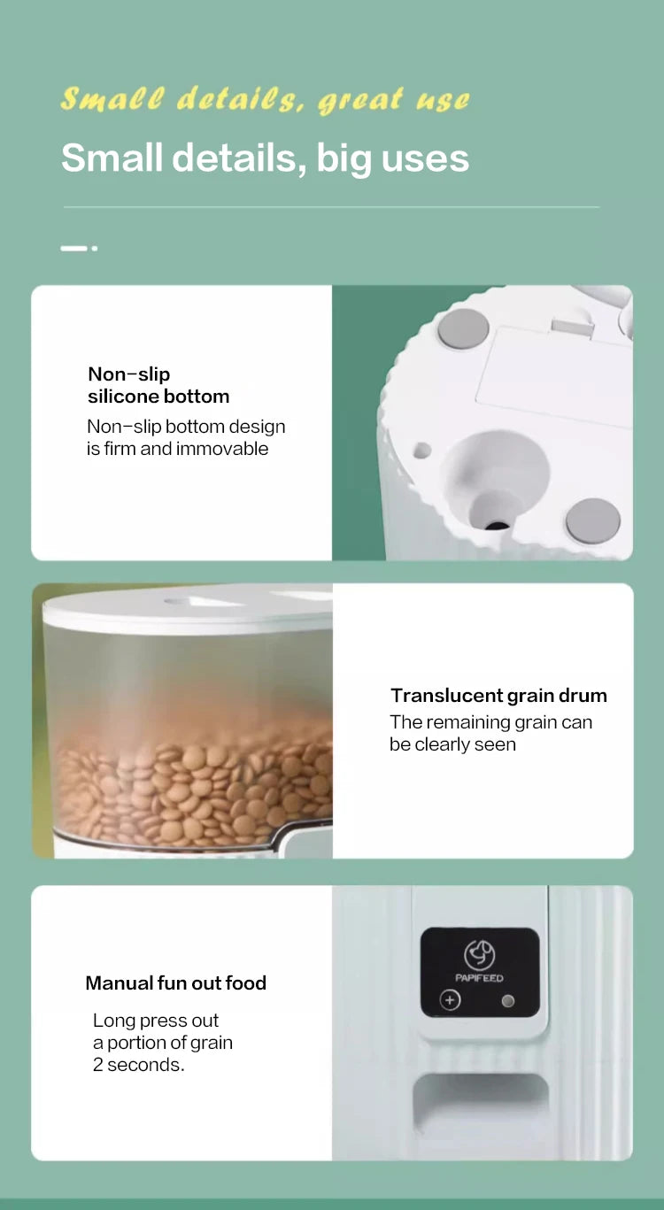Papifeed Cat Automatic Feeder WiFi Remote Dispenser