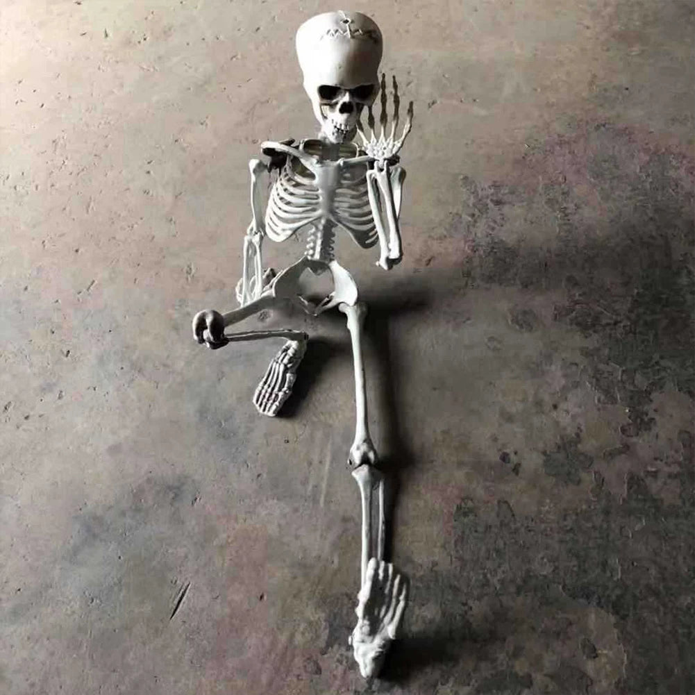 Halloween Horror Skeleton Statue Movable Joints Yard Garden