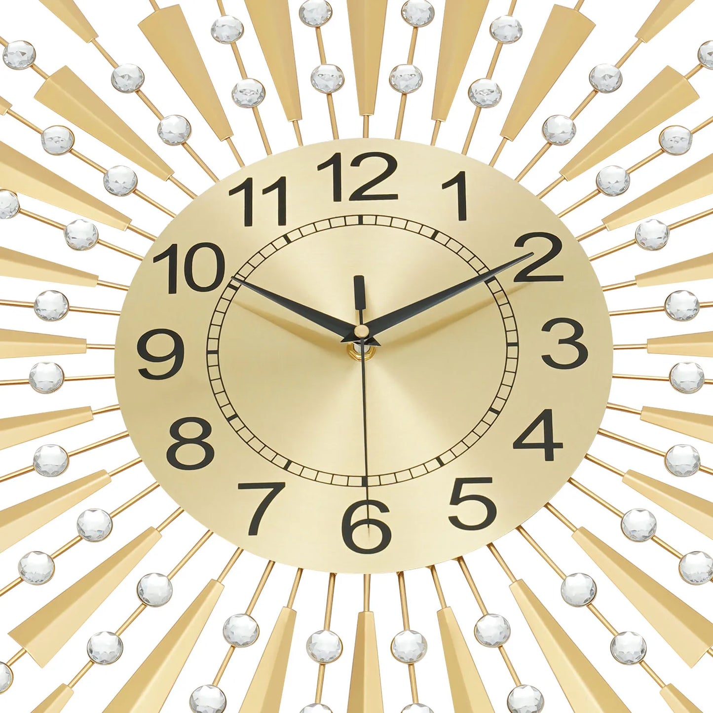 Large Wall Clocks for Living Room Decor Modern Gold Silent Battery Operated Non-Ticking Clock for Bedroom Kitchen Office
