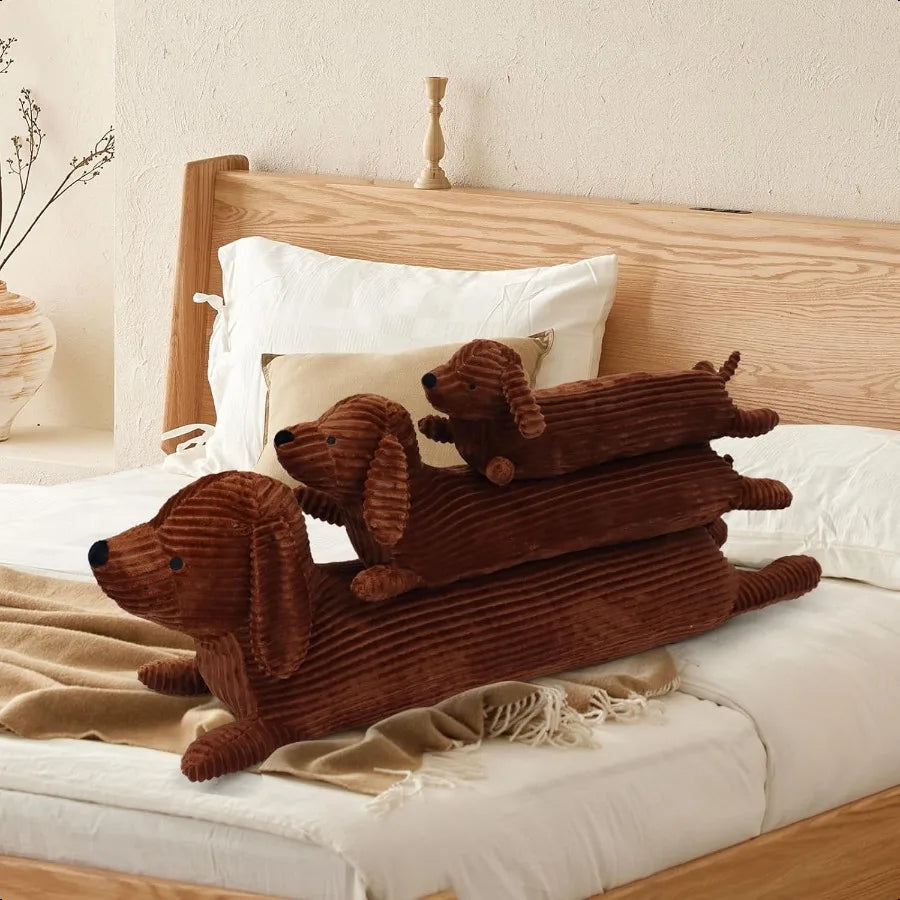 Enhopty 43 Inch Giant Dachshund Dog Plush Pillow Puppy Stuffed Animal Long Body Throw Sleeping Pillow for Christmas