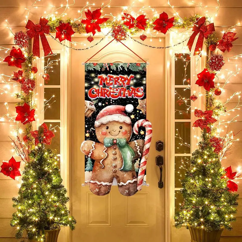 2025 Christmas Hanging Flag Banner For Door Decorations