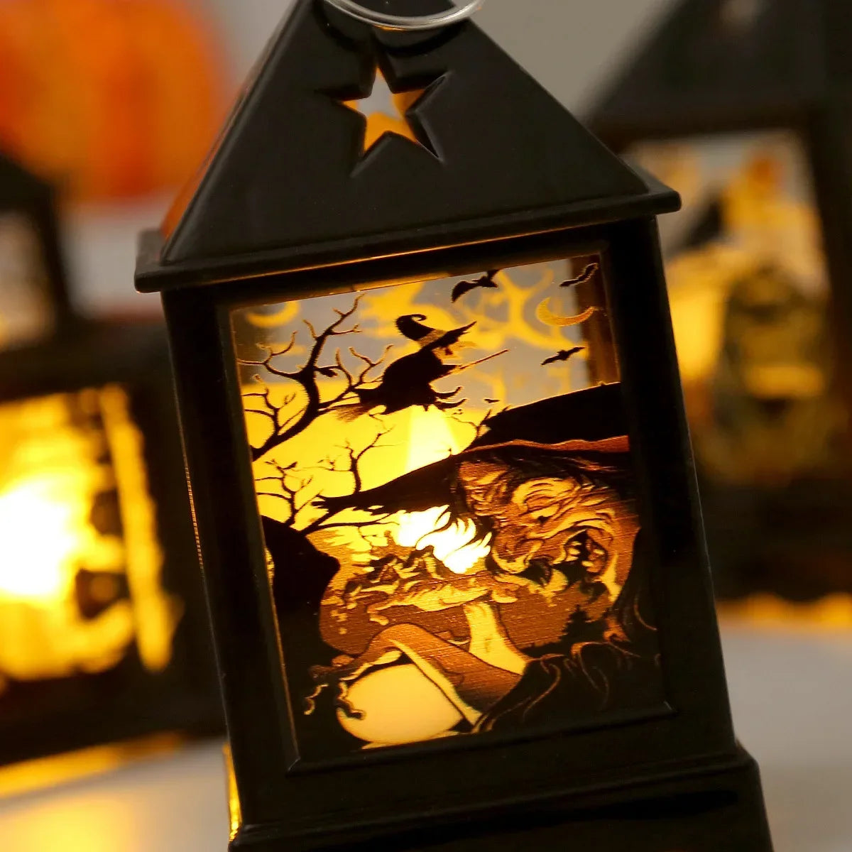 Halloween Storm Lantern LED Pumpkin Lamp Night Light