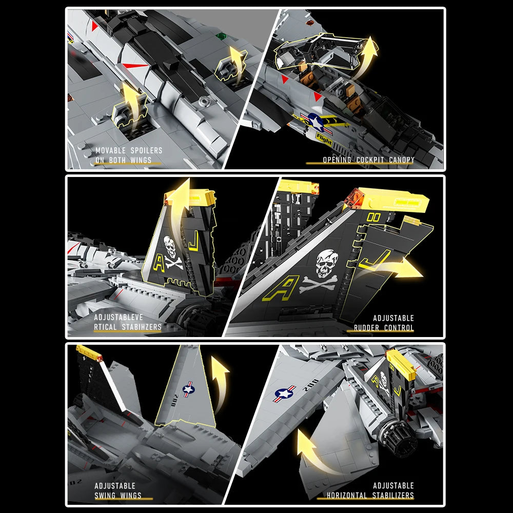 F14 Tomcat Two Seat Carrier Based Fighter Building Block Kit M8021