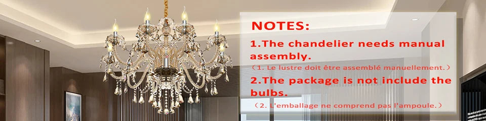 15 Arms Crystal Chandelier Pendant Lighting E14 Modern K9 Glass Fixture for Bedroom Living Room Corridor Hall