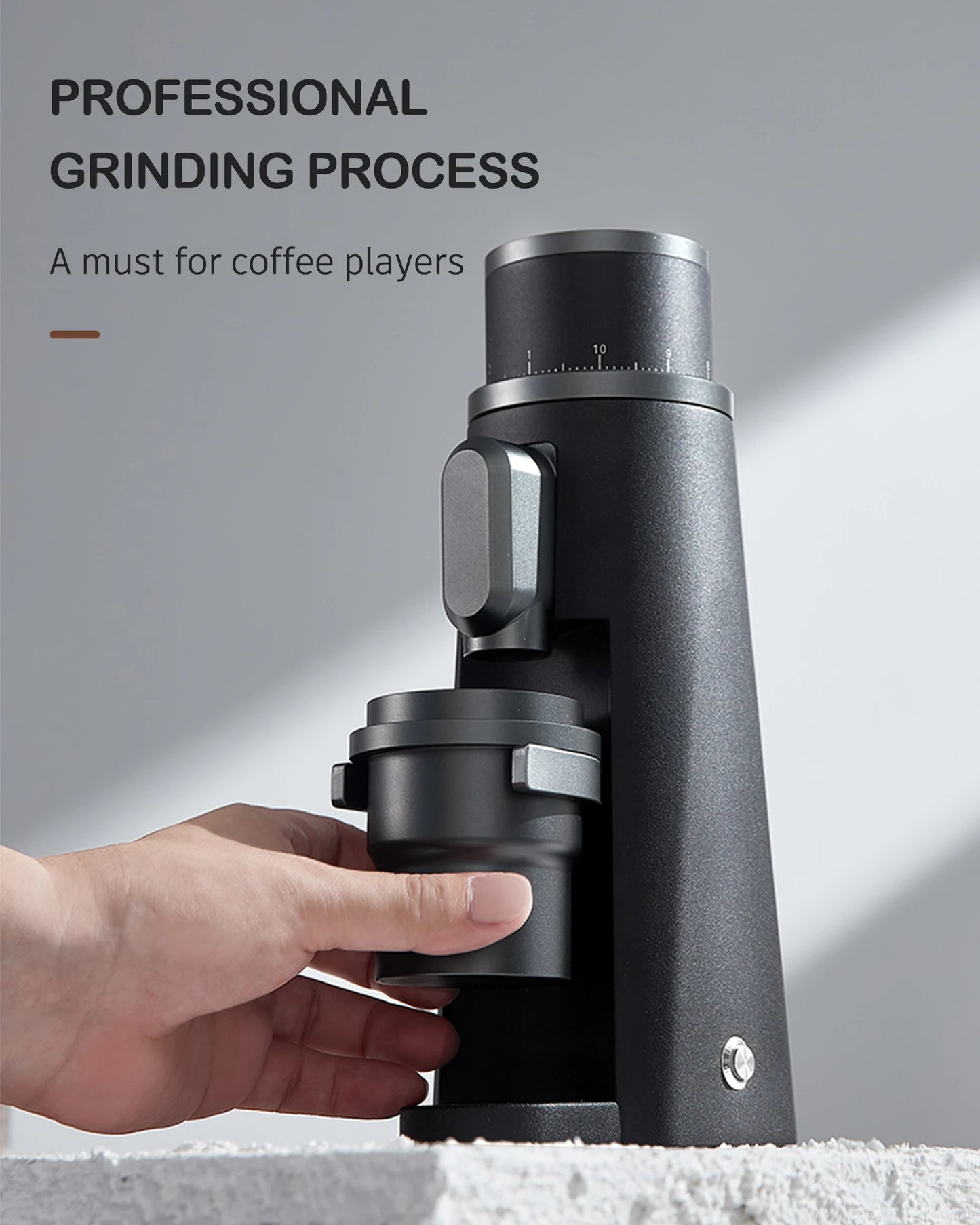 STARSEEKER EDGE Stainless Steel Burr Coffee Grinder 48MM Espresso Stepless Fineness Adjustment Electric Coffee Grinders Black
