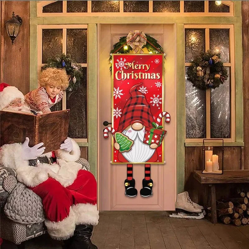 2025 Christmas Hanging Flag Banner For Door Decorations