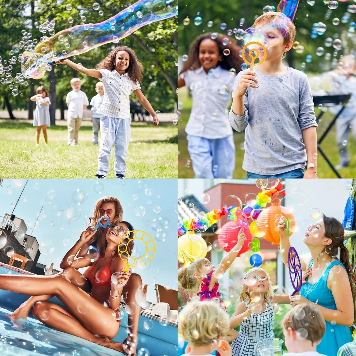 Bubble Wands Set With Tray Giant Bubble Maker For Kids And Adults