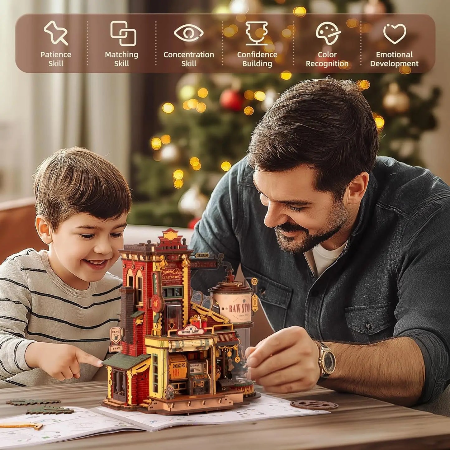 Robotime Rokr Wooden Music Box Dream Gift Factory 3D Kit