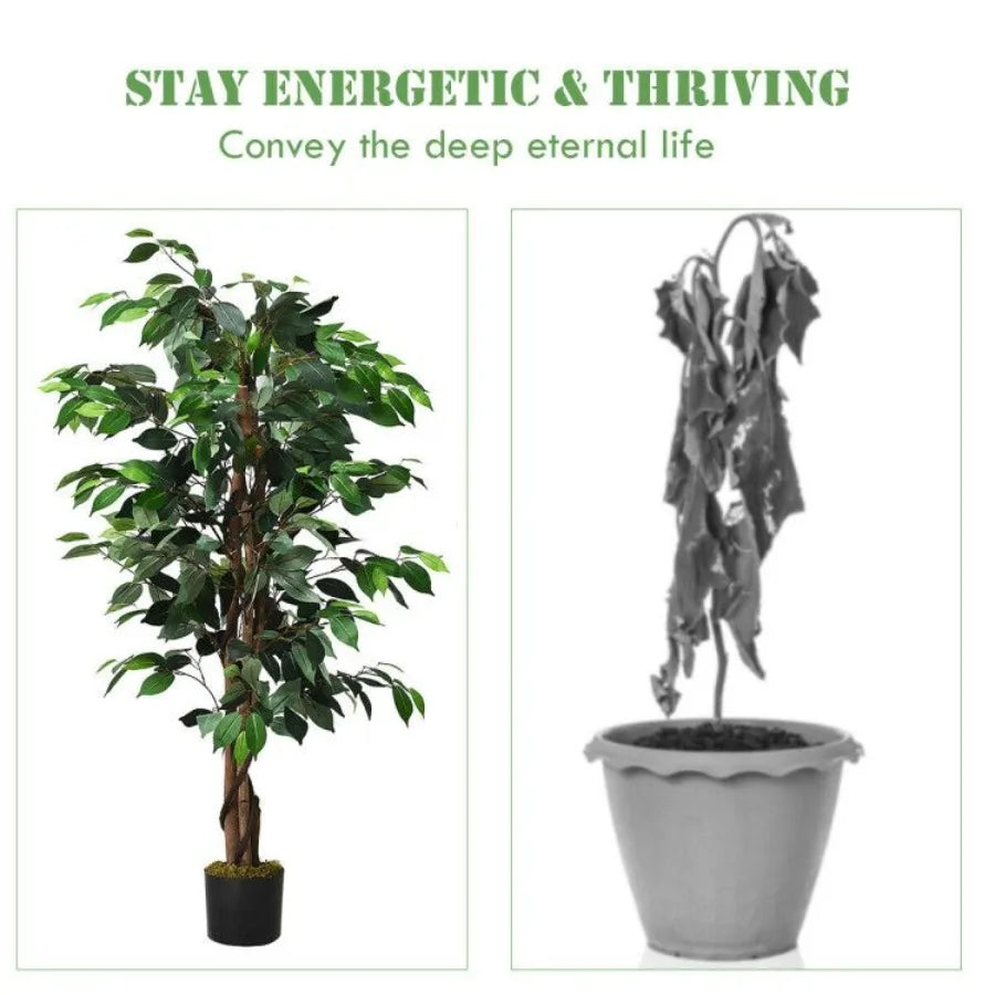 4 Feet Outdoor Trunks Artificial Ficus Silk Tree