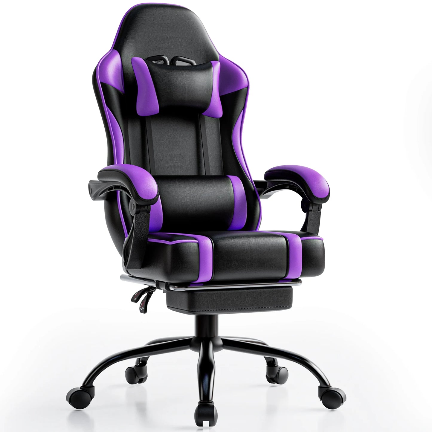 Gaming Chair With Footrest PU Leather Reclining Chair