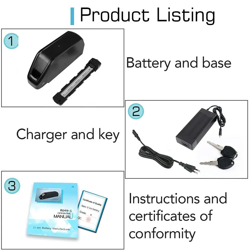 Polly 48V 25Ah Ebike Battery Downtube With 40A BMS 21700
