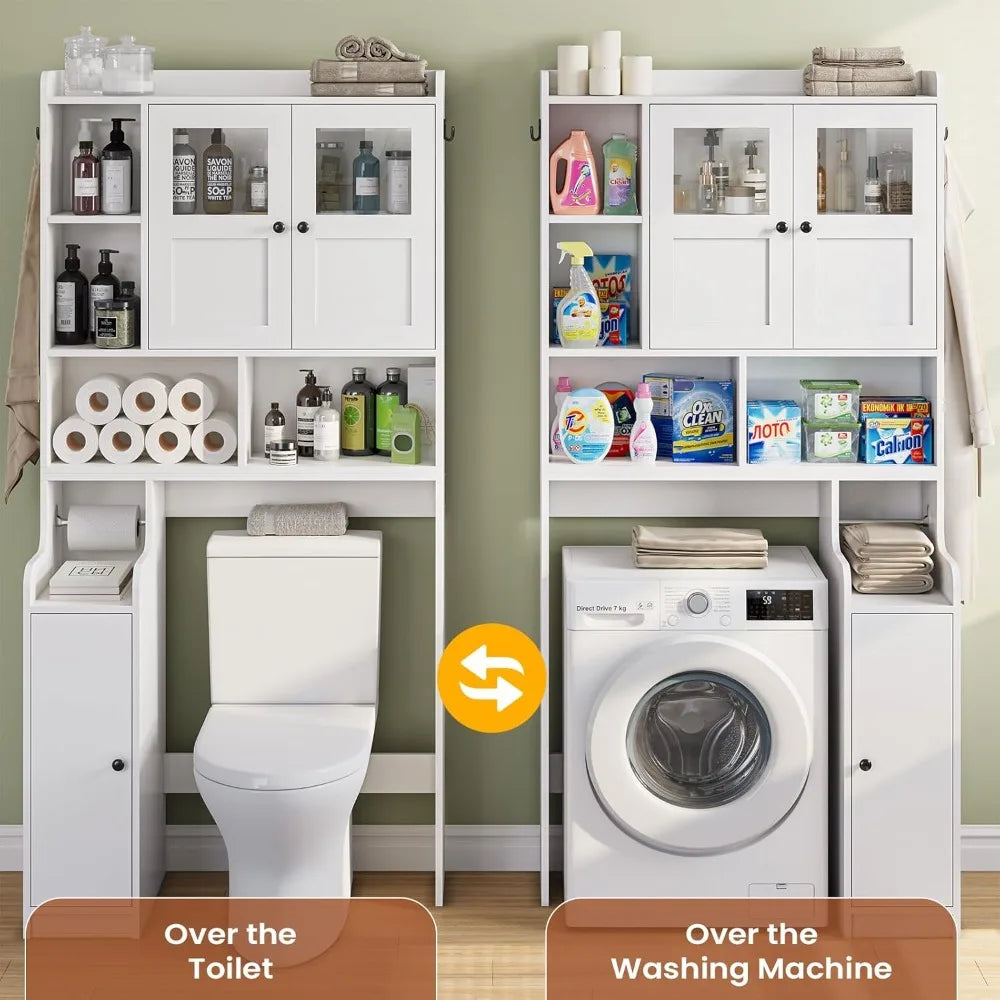 Bathroom Cabinet Over Toilet Glass Doors And Paper Holder
