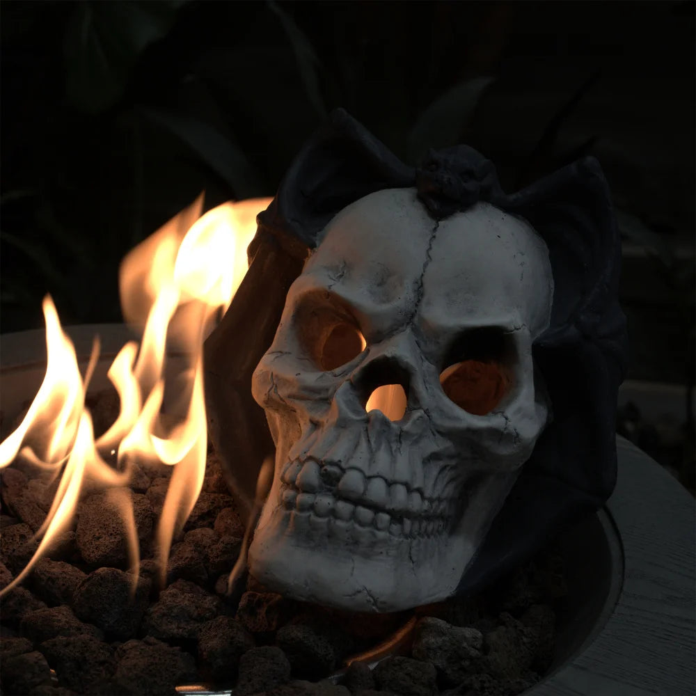 Demon Skull Gas Log Ventless Fire Pit Outdoor Decor