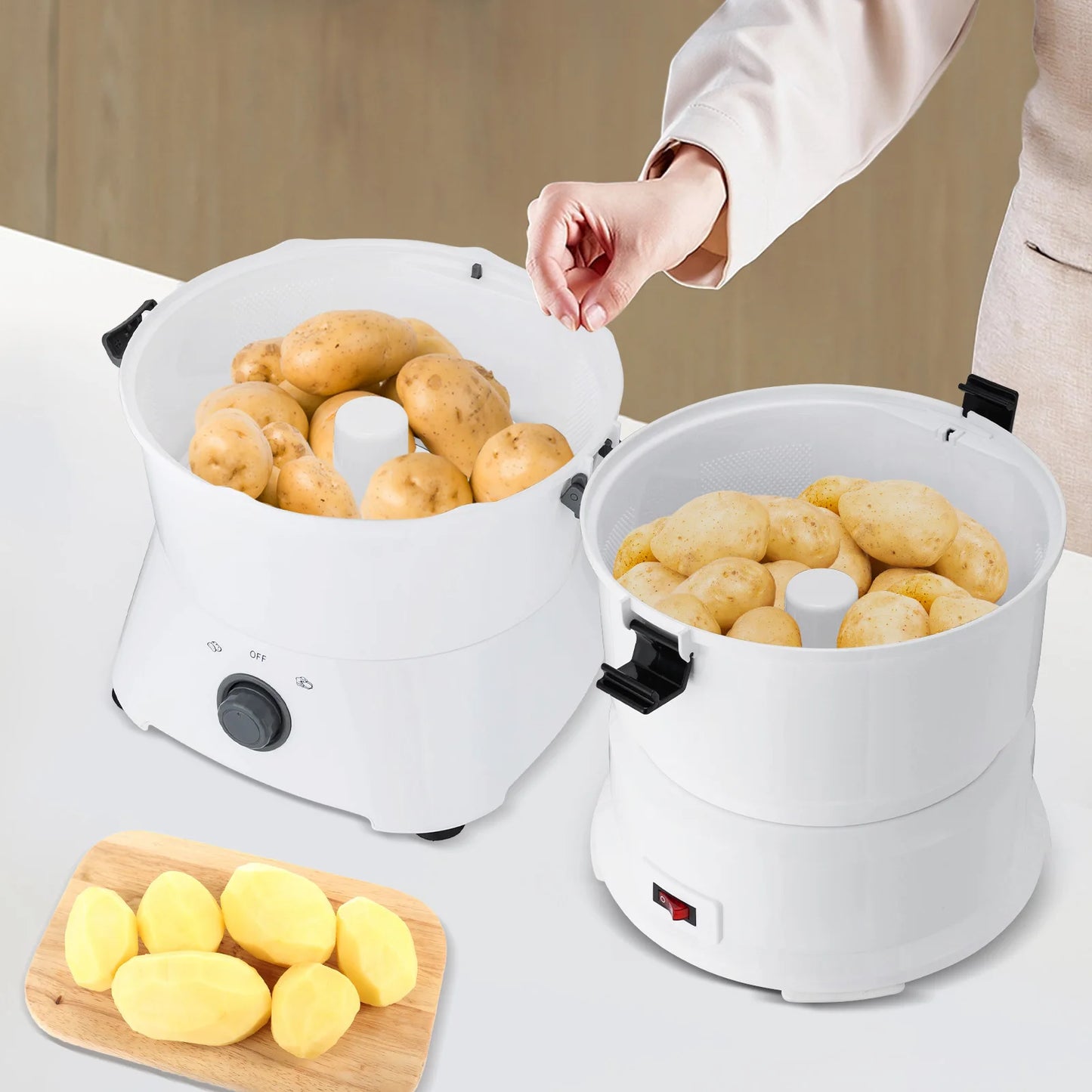 85W Electric Potato Peeler One Button Automatic Spinner