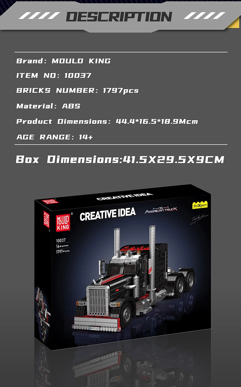 Mould King 10037 The American Truck Building Block Set Compatible With Lego