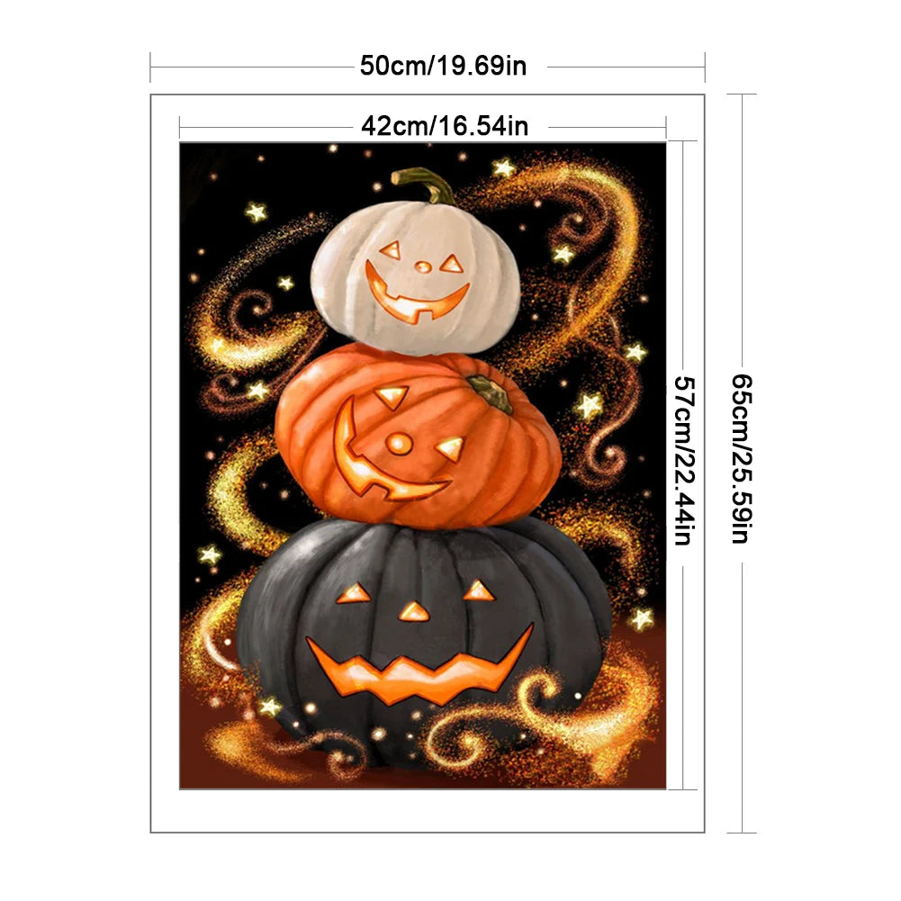 Halloween Pumpkin Cross Stitch With Eco Cotton Thread 11CT
