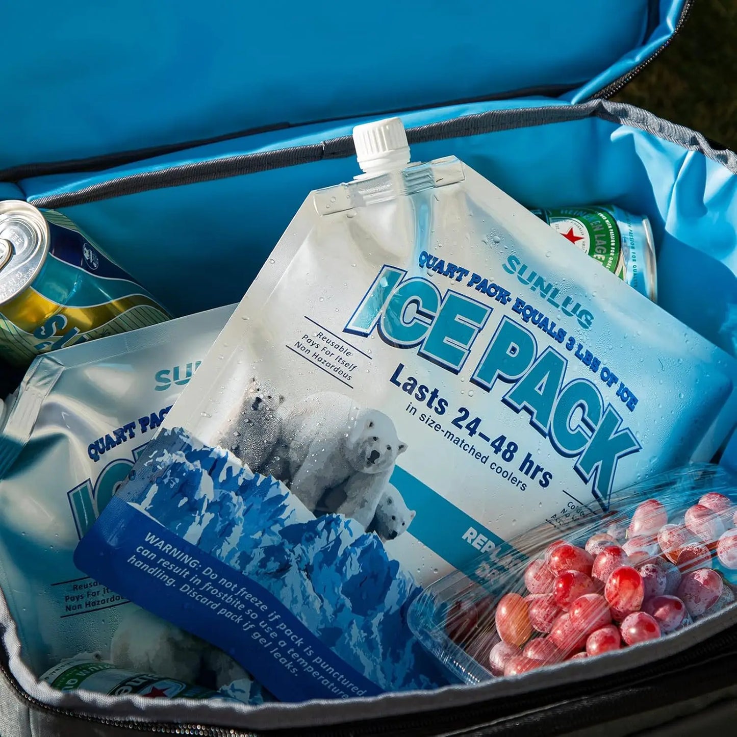Reusable Ice Packs 5 Pack For Coolers And Lunch Bags Long Lasting Freezer Packs