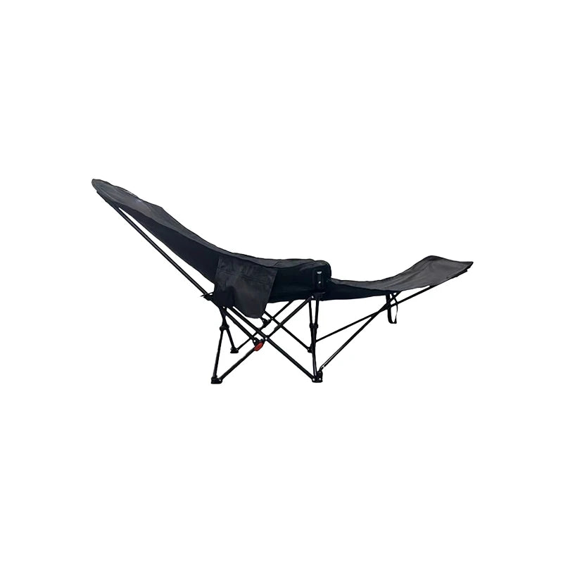 Portable Folding Chair Recliner With Curved Headrest And Leg Rests Outdoor