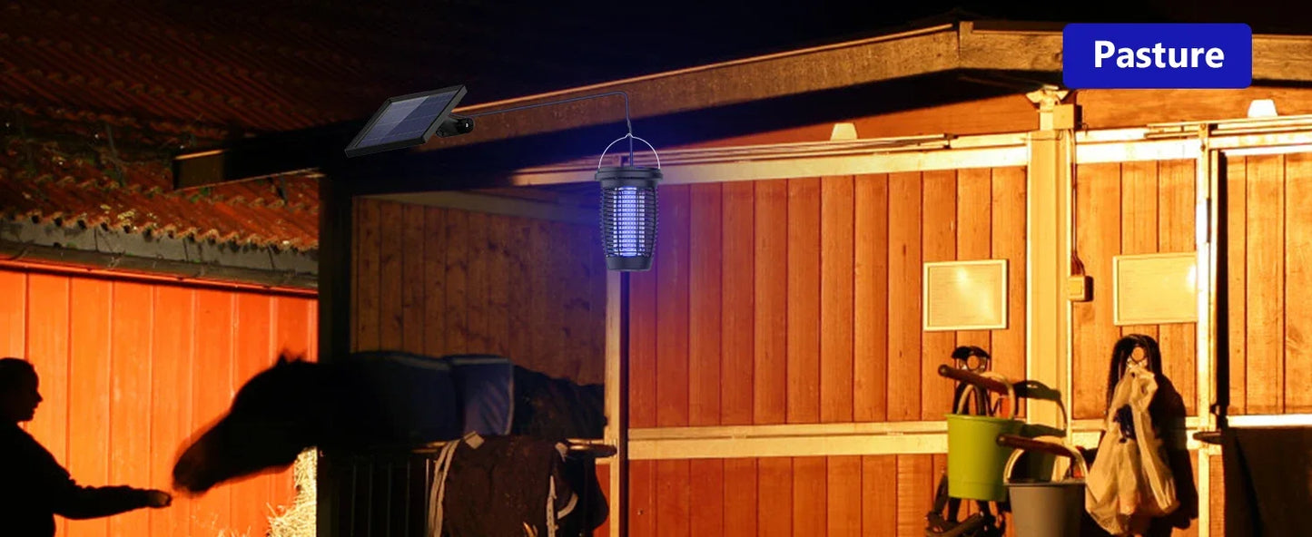 Solar Bug Zapper 2 In 1 Mosquito Killer Lamp Indoor Outdoor 4500V Solar Powered Rechargeable Fly Trap