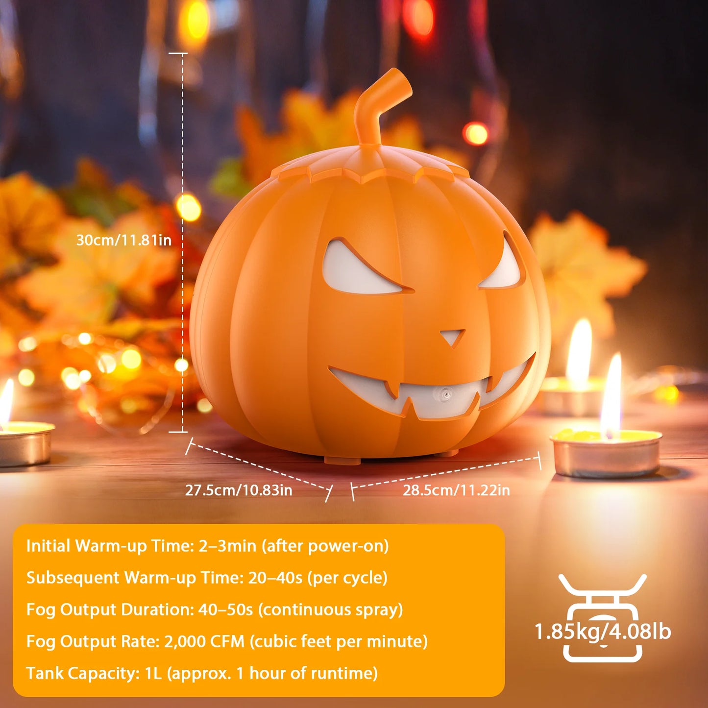 Fieryzeal 800W Fog Machine Remote RGB LED Halloween Fogger