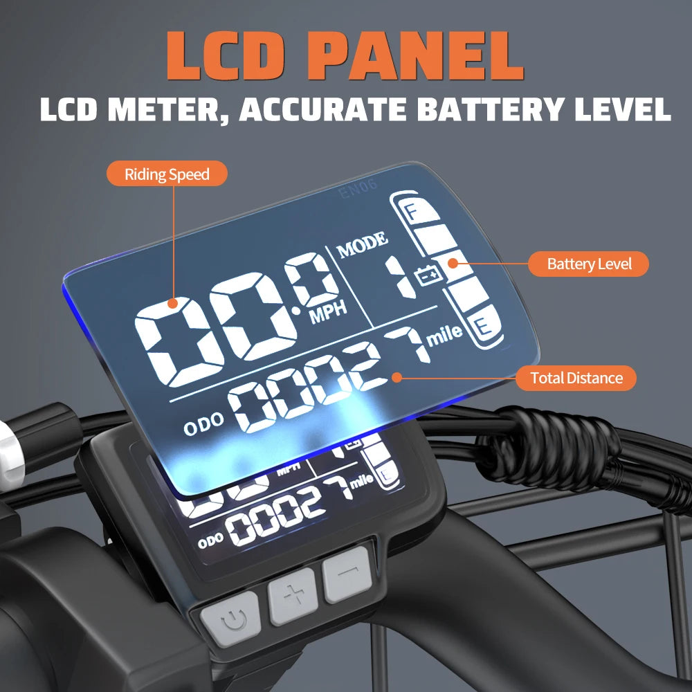 Electric Bike for Adults 20 Inch 1500W Peak Ebike Up to 50 Miles 32MPH Electric Mountain Bike with 48V 20AH Removable Battery