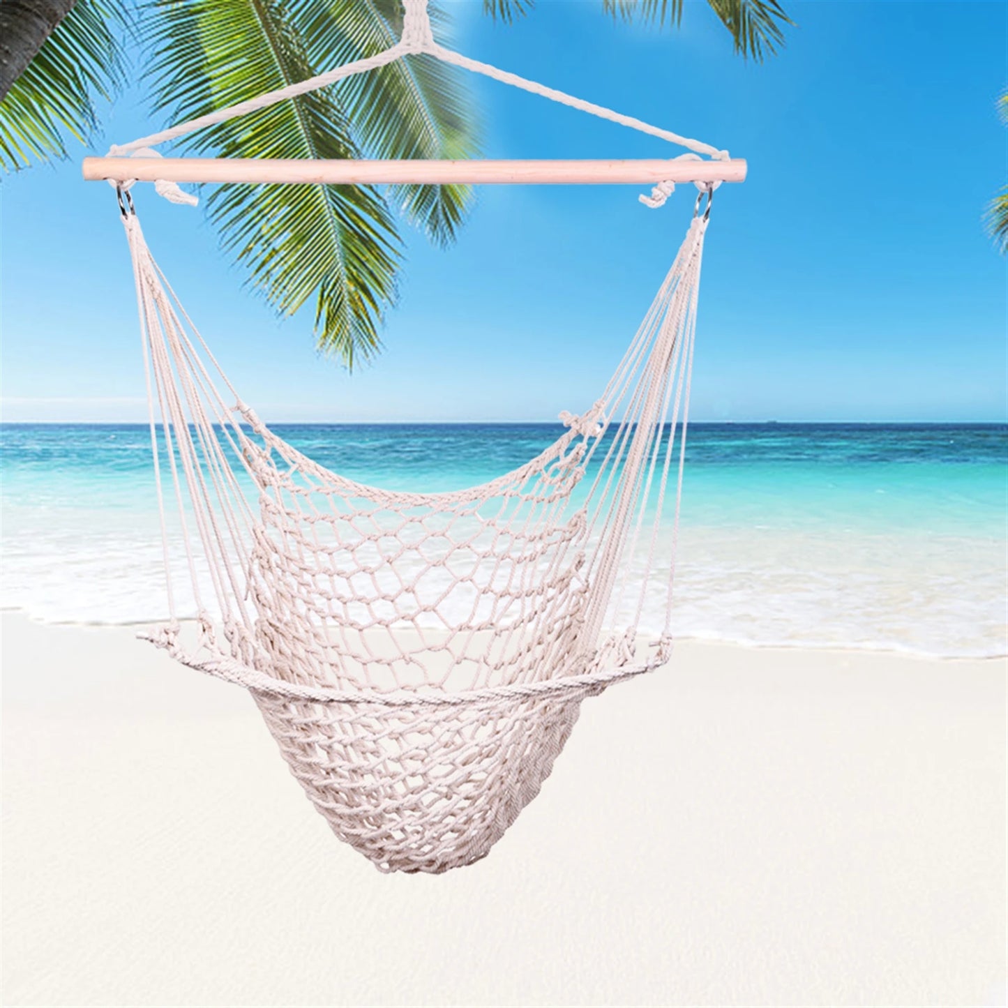 Nordic White Hanging Hammock Chair Indoor Outdoor Garden Dormitory Single Safety Swing for Adults and Kids