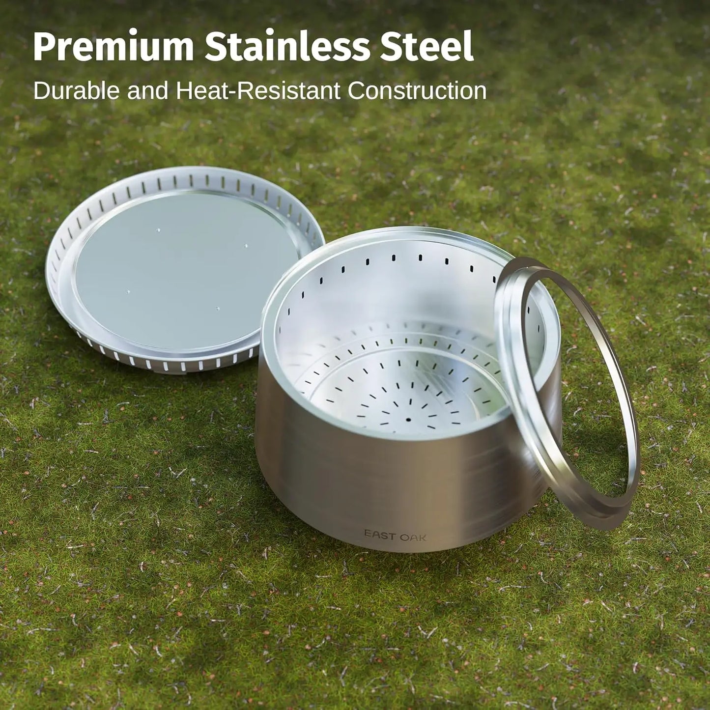 Smokeless Fire Pit 21 Inch Patio Outdoor Stainless Carry Bag