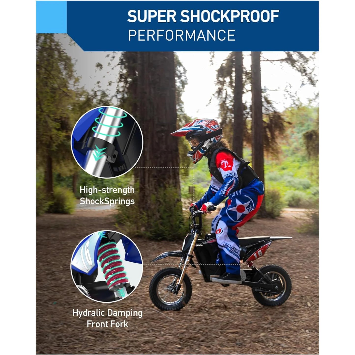 Hiboy 36V 300W Electric DirtBike ThreeSpeed For Kids 3To10
