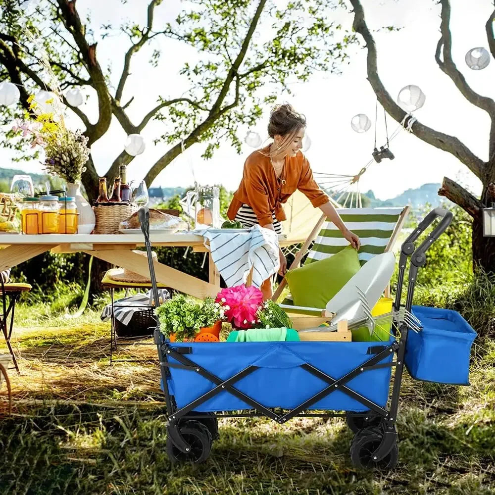 262L Collapsible Garden Cart With Removable Canopy 115Kg