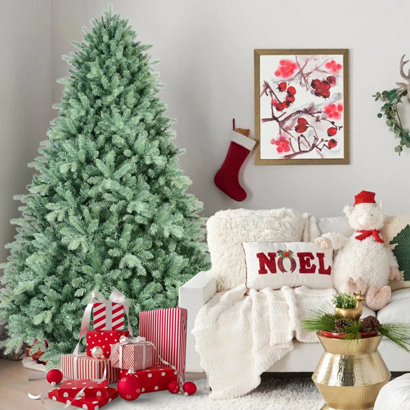 7Ft Blue Green Tint Christmas Tree Hinged 2518 PE PVC Tips