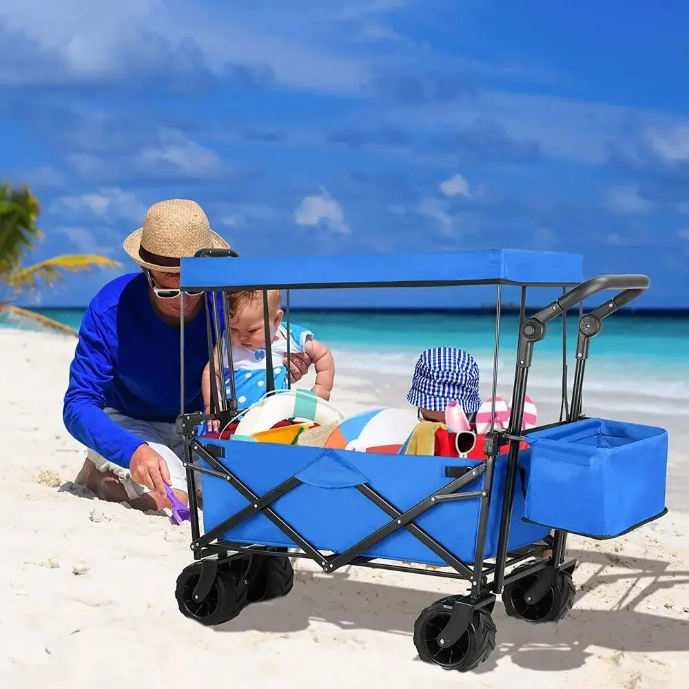 262L Collapsible Garden Cart With Removable Canopy 115Kg