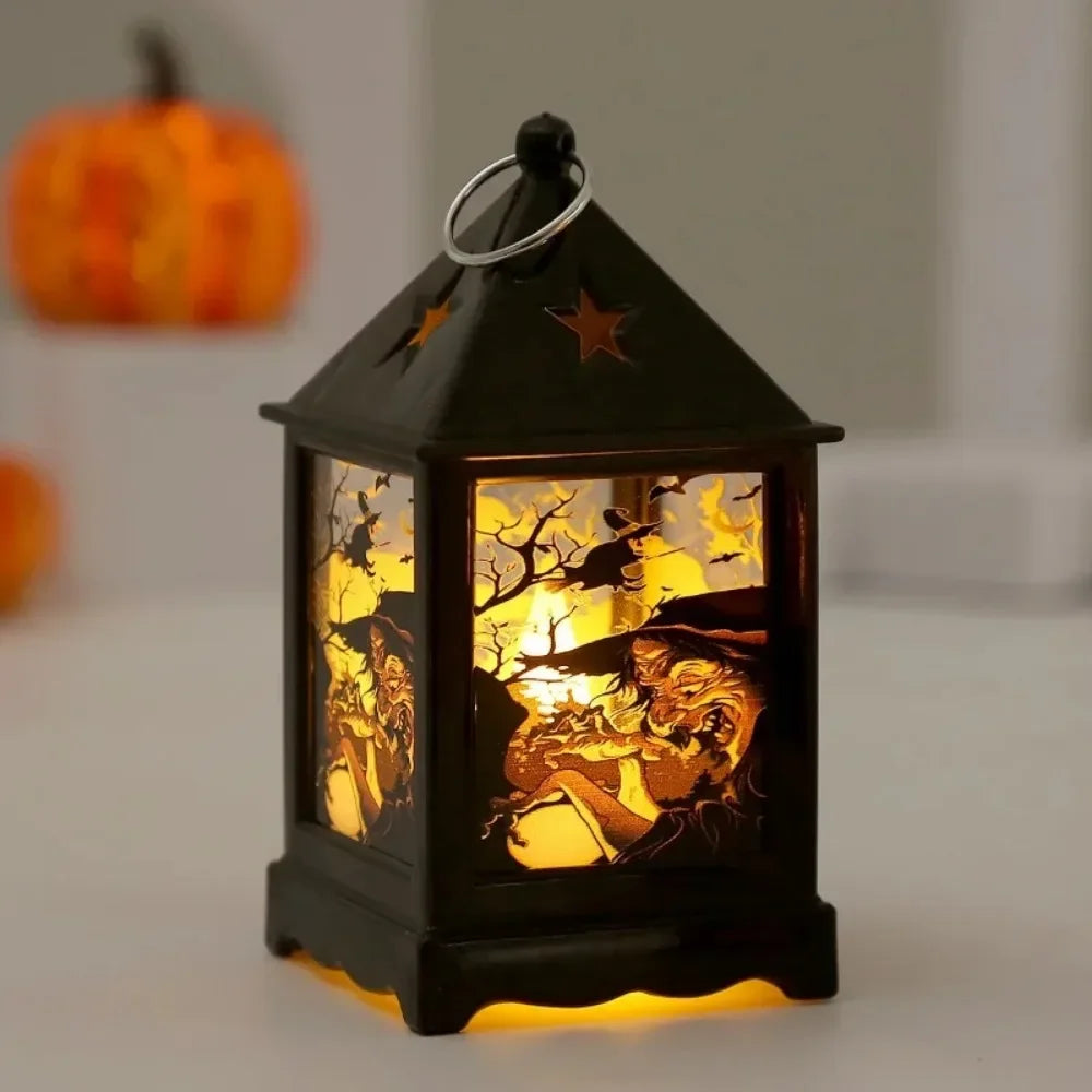 Halloween Storm Lantern LED Pumpkin Lamp Night Light