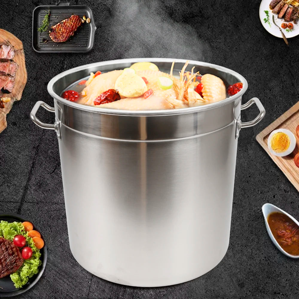 35L Multipurpose Thickened Stainless Steel Cooking Pot Large Capacity Soup Stock Pot with Lid and Handle for Home and Restaurant