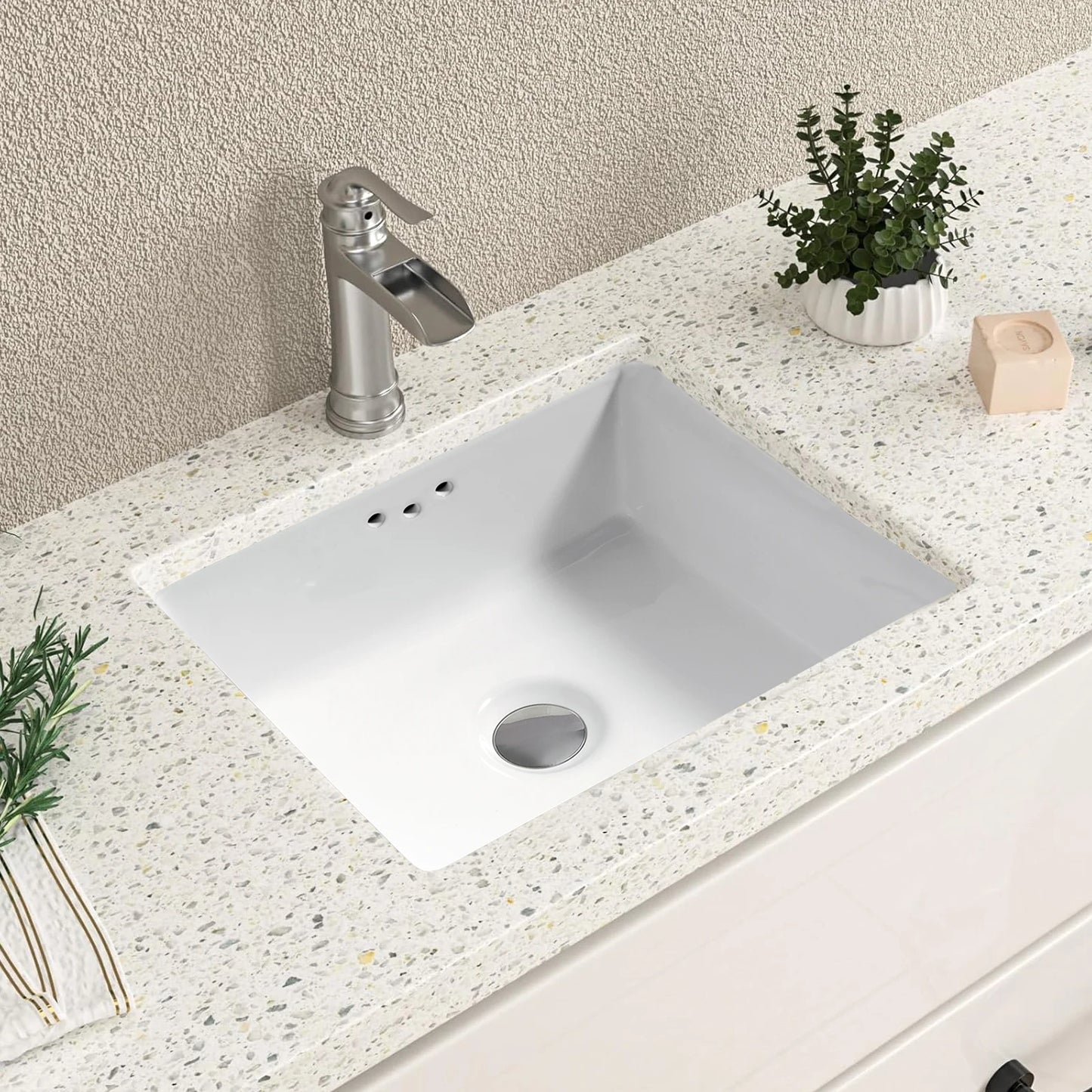 Undermount Rectangular Bathroom Sink 13.78 X 12 Inches