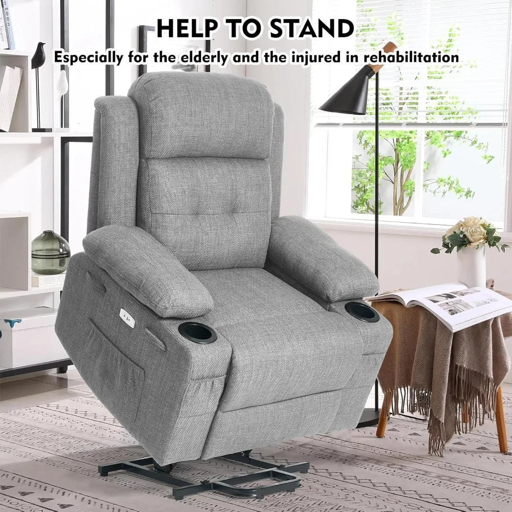Aurora Power Lift Chair Electric Recliner With Heating And Vibrating Massage