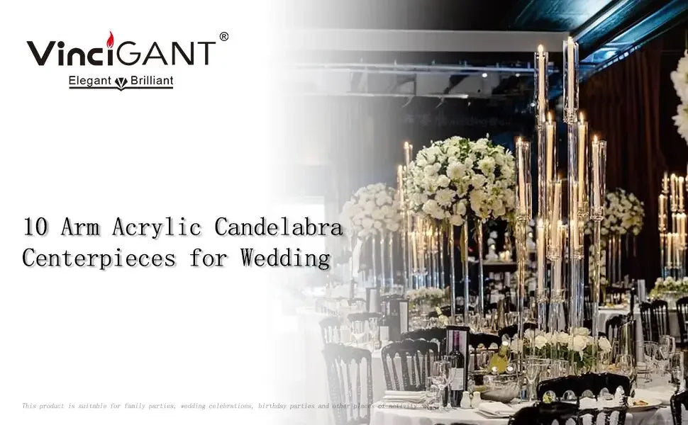 Acrylic Candelabra Centerpiece 10 Arm For Wedding Tables