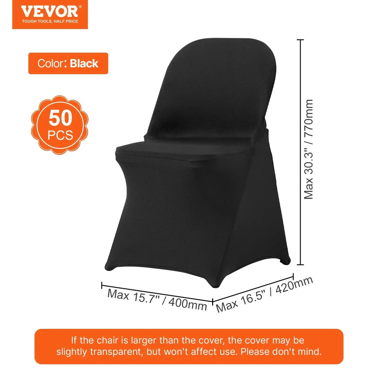 VEVOR 12 to 100 Stretch Spandex Chair Covers Universal Fitted Slipcovers Wedding